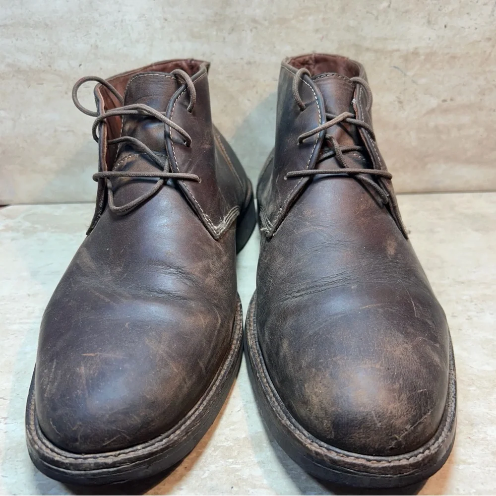 Johnston & Murphy Mens Brown Leather Chukka Boots Vibram Gumlite 10M‎ 25-1870
